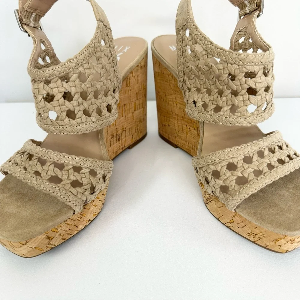 Mix No. 6 Wedge Heel Sandals Jesper Crochet Woven Cork Women’s Size 8.5M - Picture 4 of 11